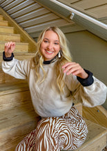 Load image into Gallery viewer, brown and cream zebra print ankle pants
