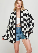 Load image into Gallery viewer, Checkered Drop Shoulder Cardigan
