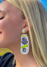Load image into Gallery viewer, Green White Claw Beaded Earrings
